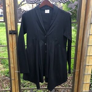 C M C by color me cotton black cotton peplum style jacket size M